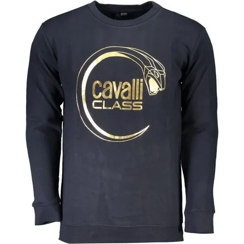 Cotton Sweatshirt with Print Logo , male, Sizes: S, 2XL, 3XL, M - Cavalli Class - Modalova