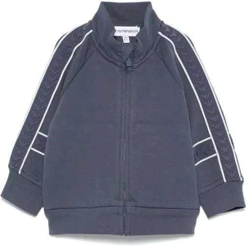 Eleganter Full-Zip Logo Sweatshirt - Armani - Modalova