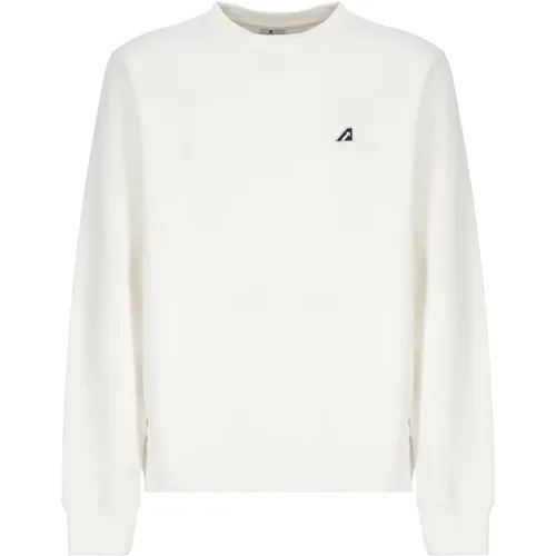 Crewneck Sweatshirt with Logo Patch , male, Sizes: L - Autry - Modalova