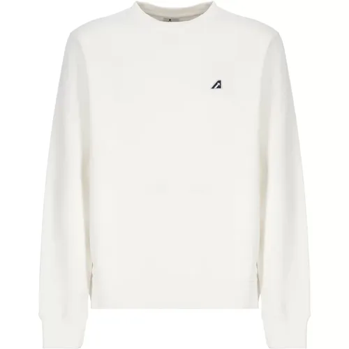 Crewneck Sweatshirt with Logo Patch , male, Sizes: XL, L - Autry - Modalova