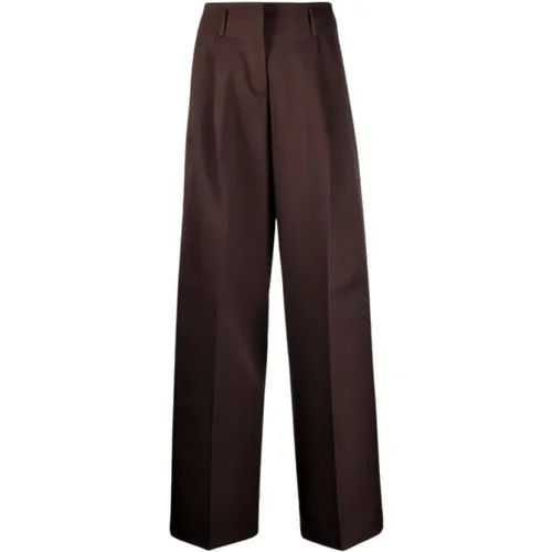 Wide Leg Wool Gabardine Pants , female, Sizes: S, XS - Golden Goose - Modalova