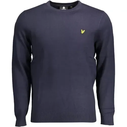 Blauer Rundhalspullover Moderner Stil , Herren, Größe: XL - Lyle & Scott - Modalova