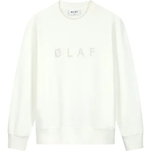 Stylischer Crewneck Kreuzstich Pullover - Olaf Hussein - Modalova