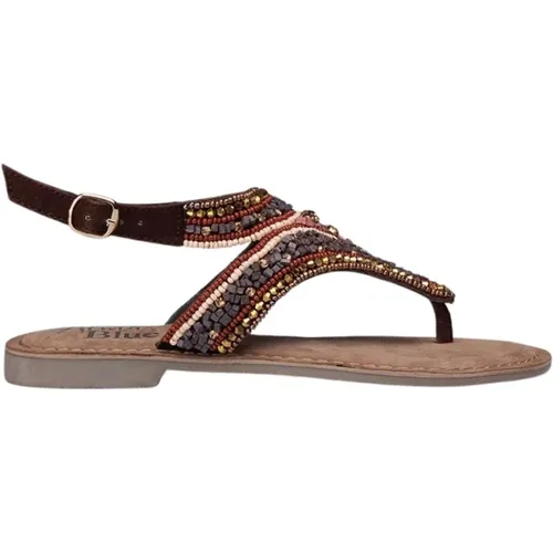 Colorful Beaded Flat Sandal , female, Sizes: 4 UK, 5 UK, 3 UK - Alma en Pena - Modalova