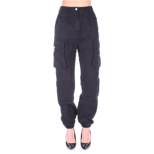 Women Trousers with Zipper and Buttons , female, Sizes: 2XS, XS - Moschino - Modalova