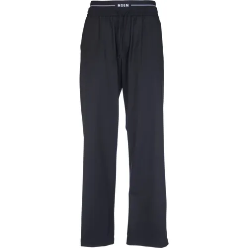 Straight Elastic Waist Trousers , male, Sizes: L, M - Msgm - Modalova