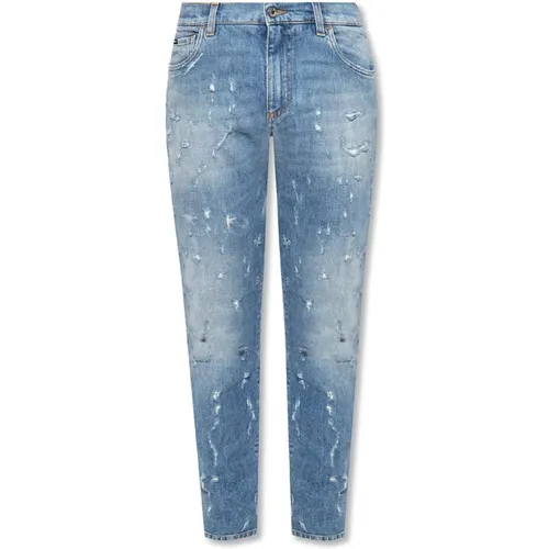Cotton Denim Jeans , male, Sizes: M - Dolce & Gabbana - Modalova