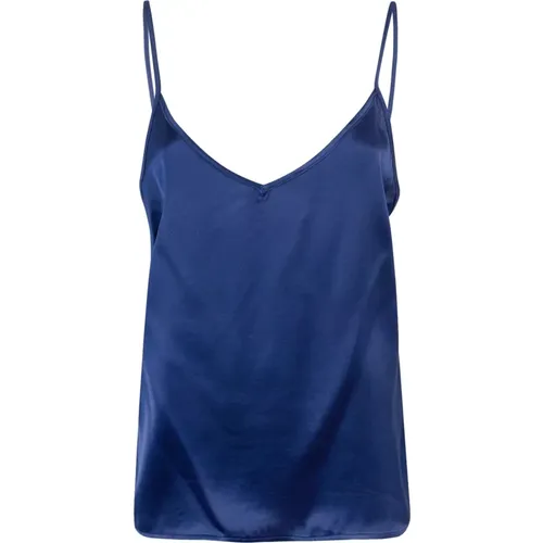 Blaues Top mit V-Ausschnitt , Damen, Größe: XS - MVP wardrobe - Modalova