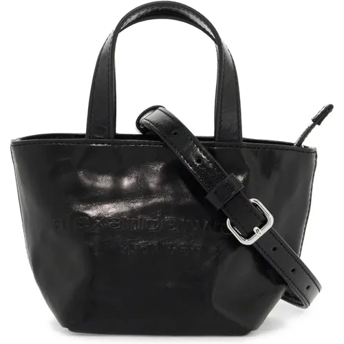 Chic Leather Tote Bag with Punch Detailing , female, Sizes: ONE SIZE - alexander wang - Modalova