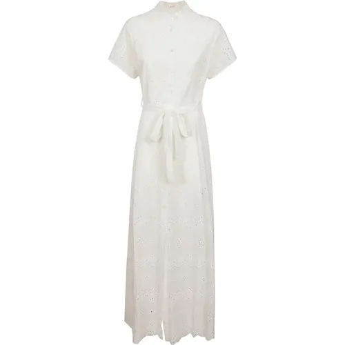 Keira Cotton Dress with Mandarin Collar , female, Sizes: L, S, M - MC2 Saint Barth - Modalova