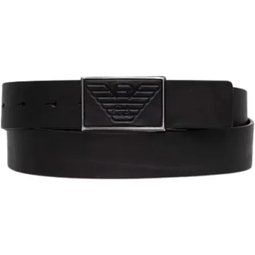 Leather Belt with Leather Buckle , male, Sizes: 90 CM, 105 CM - Emporio Armani - Modalova