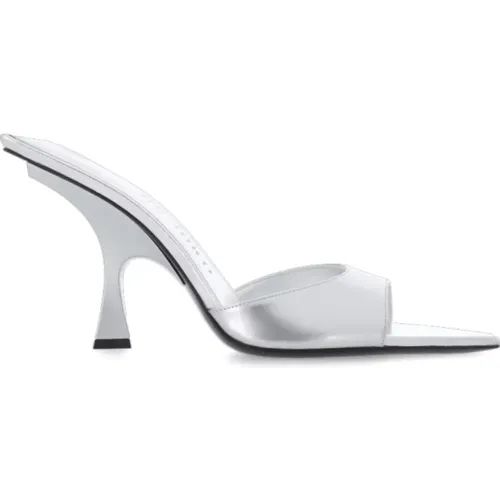 Silver Square Toe Heels , female, Sizes: 4 UK, 4 1/2 UK - The Attico - Modalova