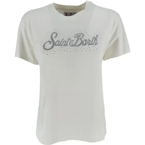 T-shirts and Polos with Saint Barth Print , female, Sizes: S - MC2 Saint Barth - Modalova