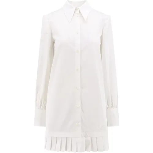 Off , Weiße Baumwollkleid mit Knopfverschluss , Damen, Größe: 2XS - Off White - Modalova