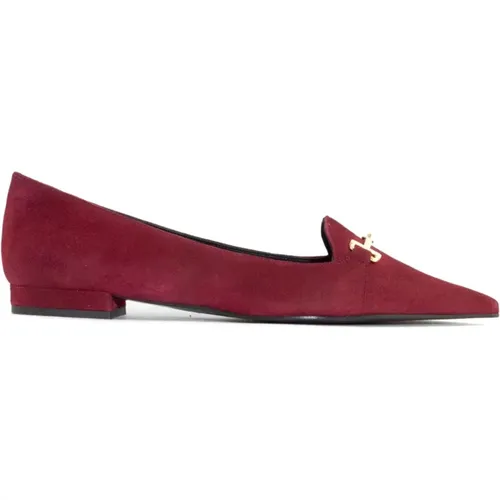 Bordeaux Suede Loafer with Metal Horsebit , female, Sizes: 3 UK, 4 1/2 UK, 5 UK, 7 UK, 4 UK - Roberto Festa - Modalova