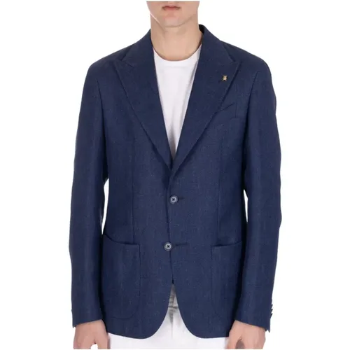 Herringbone Linen Blazer , Herren, Größe: 3XL - Corneliani - Modalova