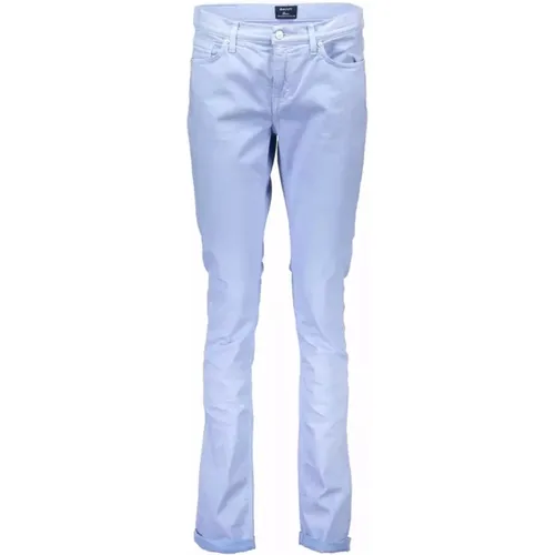 Hellblaue Baumwolljeans Hose , Damen, Größe: W33 L34 - Gant - Modalova