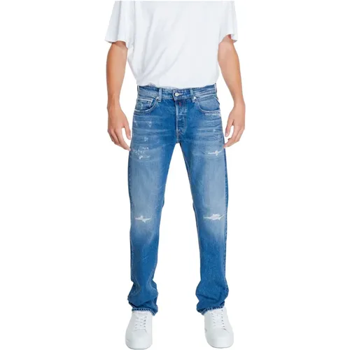 Blaue Einfache Herren Jeans Herbst/Winter , Herren, Größe: W31 L32 - Replay - Modalova