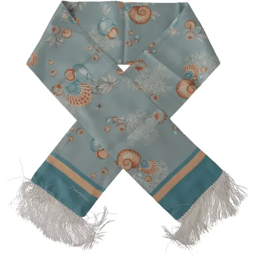 Luxury Silk Scarf with Shell Print , male, Sizes: ONE SIZE - Dolce & Gabbana - Modalova