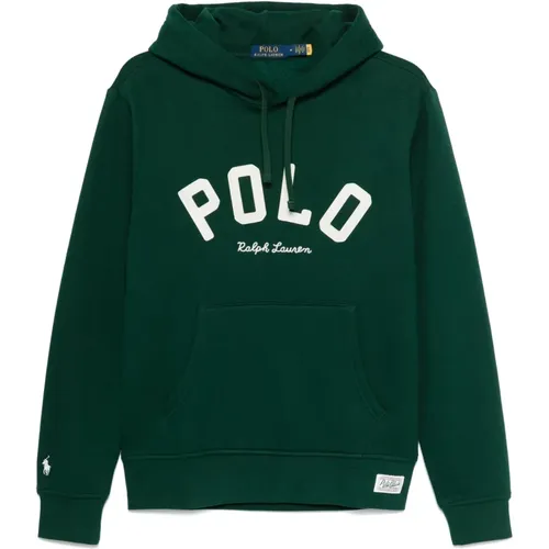 Grüner Pullover mit Logokapuze - Polo Ralph Lauren - Modalova