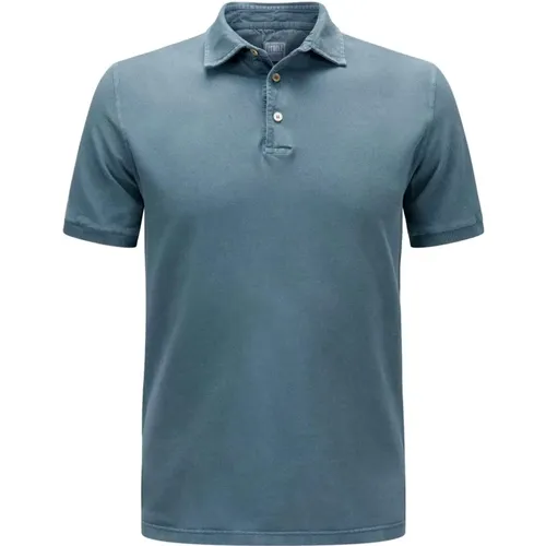 Kurzarm Piqué Polo Shirt Blau , Herren, Größe: M - Fedeli - Modalova