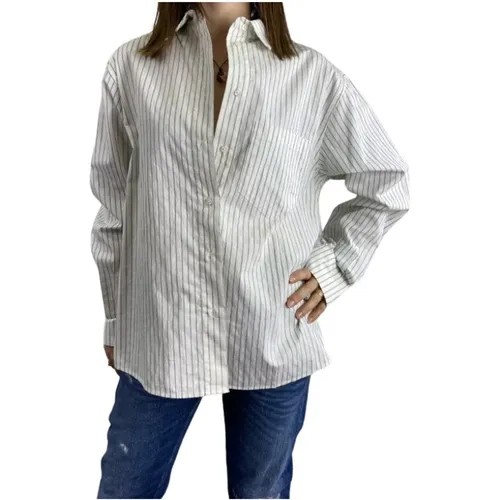 Oversized Gestreiftes Weißes Hemd , Damen, Größe: S - Anine Bing - Modalova