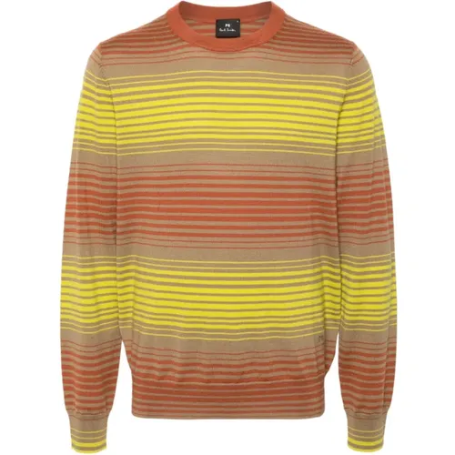 Grüner Gestreifter Merinowollpullover , Herren, Größe: L - PS By Paul Smith - Modalova