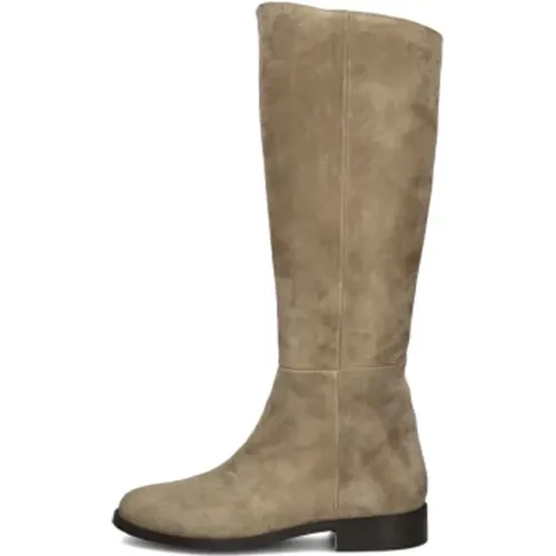 Wildleder Hohe Stiefel in Taupe , Damen, Größe: 36 EU - Notre-v - Modalova