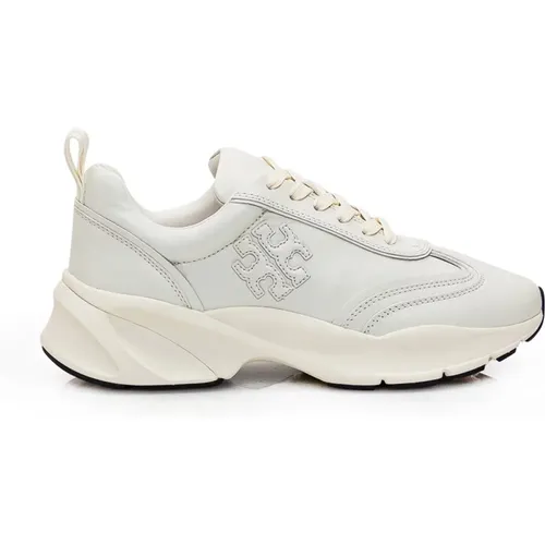 Weiße Leder Plateau Sneakers , Damen, Größe: 39 EU - TORY BURCH - Modalova