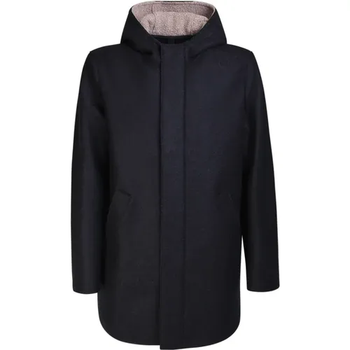 Wool Hooded Coat Aw24 , male, Sizes: L, 2XL, M, 3XL - Harris Wharf London - Modalova