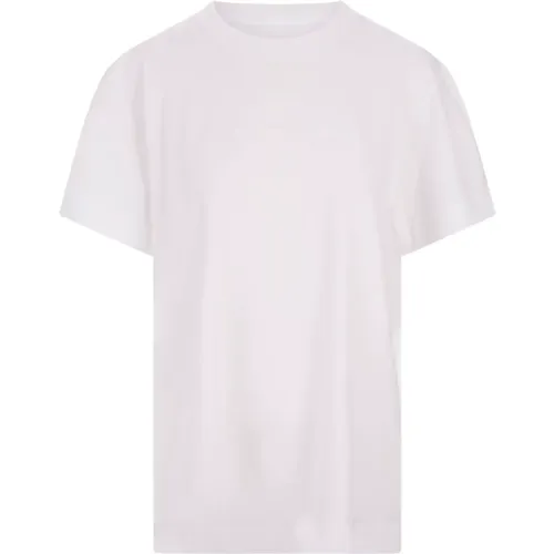 Weißes T-Shirt mit gestickter Signatur , Damen, Größe: L - Givenchy - Modalova