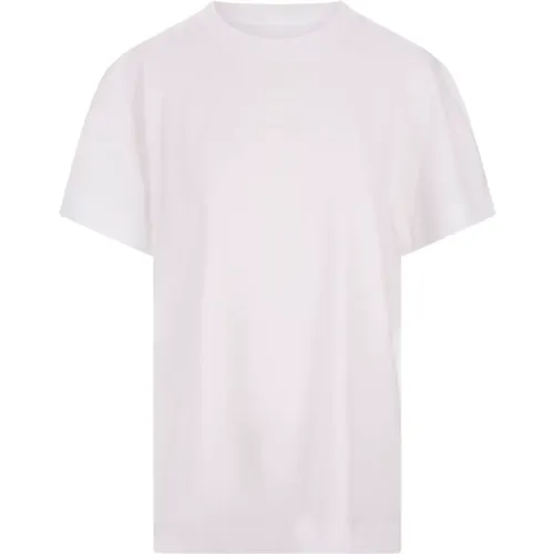 Weißes T-Shirt mit gestickter Signatur , Damen, Größe: S - Givenchy - Modalova