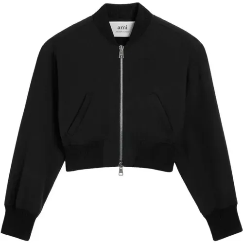 Band Collar Outerwear , female, Sizes: L, M, XS - Ami Paris - Modalova