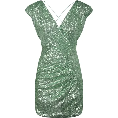 Grünes Pailletten Drapiertes Kleid - Nenette - Modalova