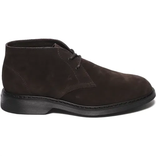 Braune Wildleder Stiefeletten Aw23 , Herren, Größe: 42 1/2 EU - Hogan - Modalova