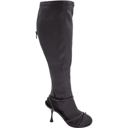 Pre-owned Leather boots , female, Sizes: 4 UK - Bottega Veneta Vintage - Modalova