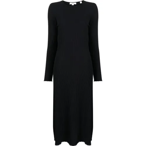 Maxi Dress with Rib Crew Neck , female, Sizes: S - Vince - Modalova