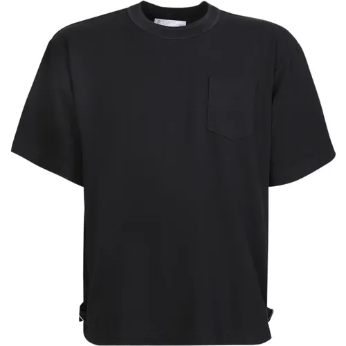 Schwarzes T-Shirt mit Schnallendetail - Sacai - Modalova