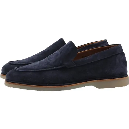 Blaue Leder Loafer Slip-On Schuh , Herren, Größe: 43 EU - Elia Maurizi - Modalova