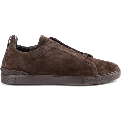 Triple Stitch Low Top Sneakers , male, Sizes: 7 1/2 UK, 7 UK, 10 UK, 8 UK, 9 1/2 UK, 6 1/2 UK, 11 UK, 8 1/2 UK, 6 UK, 10 1/2 UK - Ermenegildo Zegna - Modalova