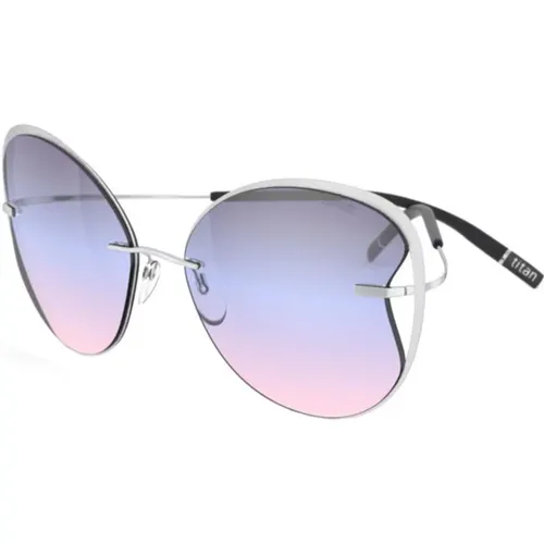 Titan Accent Shades Sunglasses Silver/Lavander , female, Sizes: ONE SIZE - Silhouette - Modalova