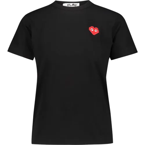 T-Shirt mit pixeligem Herz , Damen, Größe: L - Comme des Garçons - Modalova