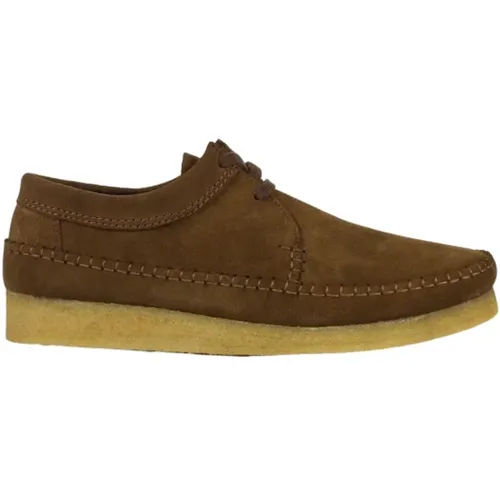Suede Leather Laced Shoes , male, Sizes: 6 1/2 UK - Clarks - Modalova