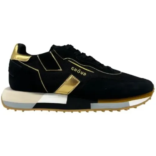 Luxuriöse Schwarze Sneakers mit Goldakzenten , Herren, Größe: 37 EU - Ghoud - Modalova