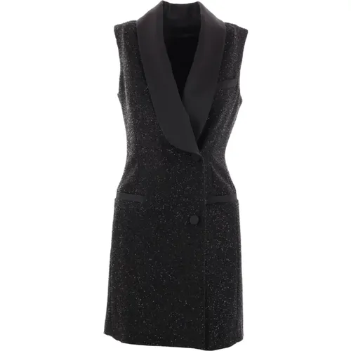 Schwarzes Pailletten Ärmelloses Kleid - Max Mara - Modalova