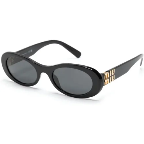 Schwarze Sonnenbrille mit Original-Etui , Damen, Größe: 50 MM - Miu Miu - Modalova