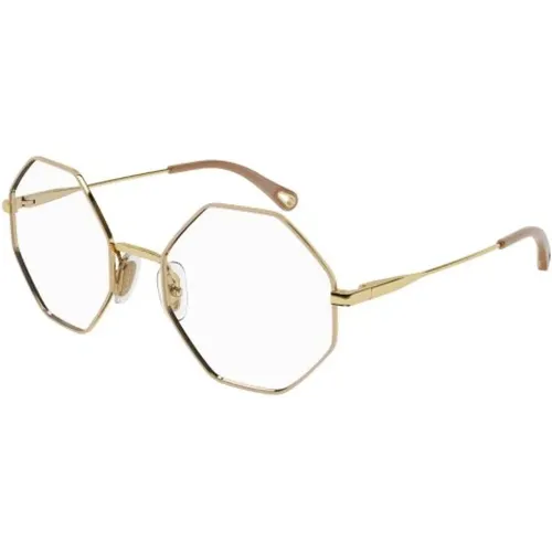 Gold Transparent Sunglasses , unisex, Sizes: 53 MM - Chloé - Modalova