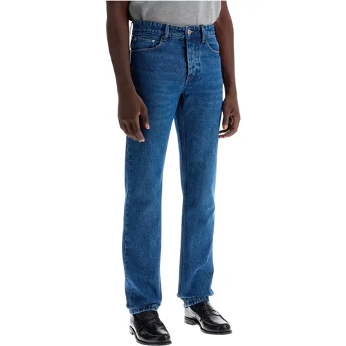 Cigarette-style jeans in medium wash , male, Sizes: W30, W33 - Ami Paris - Modalova