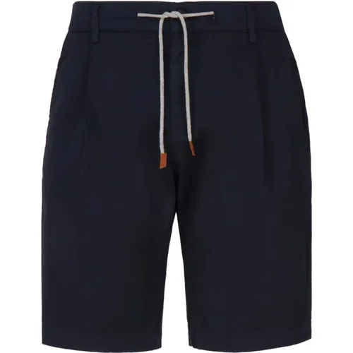 Blaue Baumwoll-Bermuda-Shorts , Herren, Größe: W34 - Eleventy - Modalova