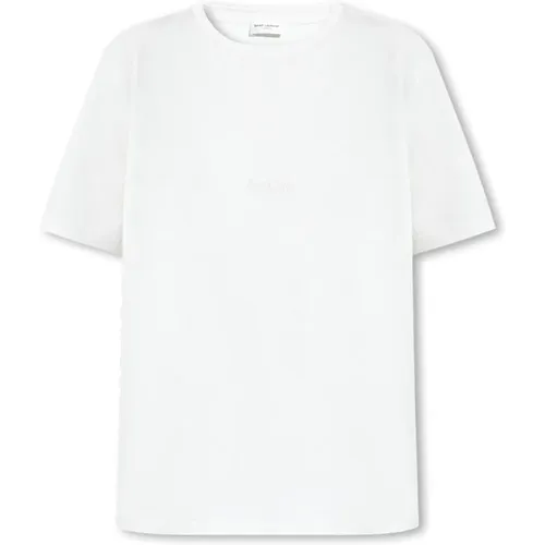 T-Shirt mit Logo , Damen, Größe: XL - Saint Laurent - Modalova